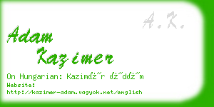 adam kazimer business card